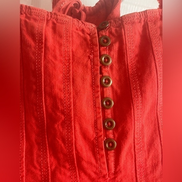 Anthropologie Flutter Sleeve Midi Dress Raw Hem Pockets distressed Boho Pilcro - Picture 7 of 10